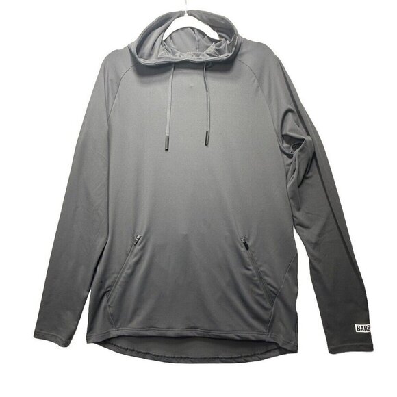Barbell Gray Hoodie Pullover Men's Activewear Performance Sweatshirt Sz M Medium - Picture 1 of 7